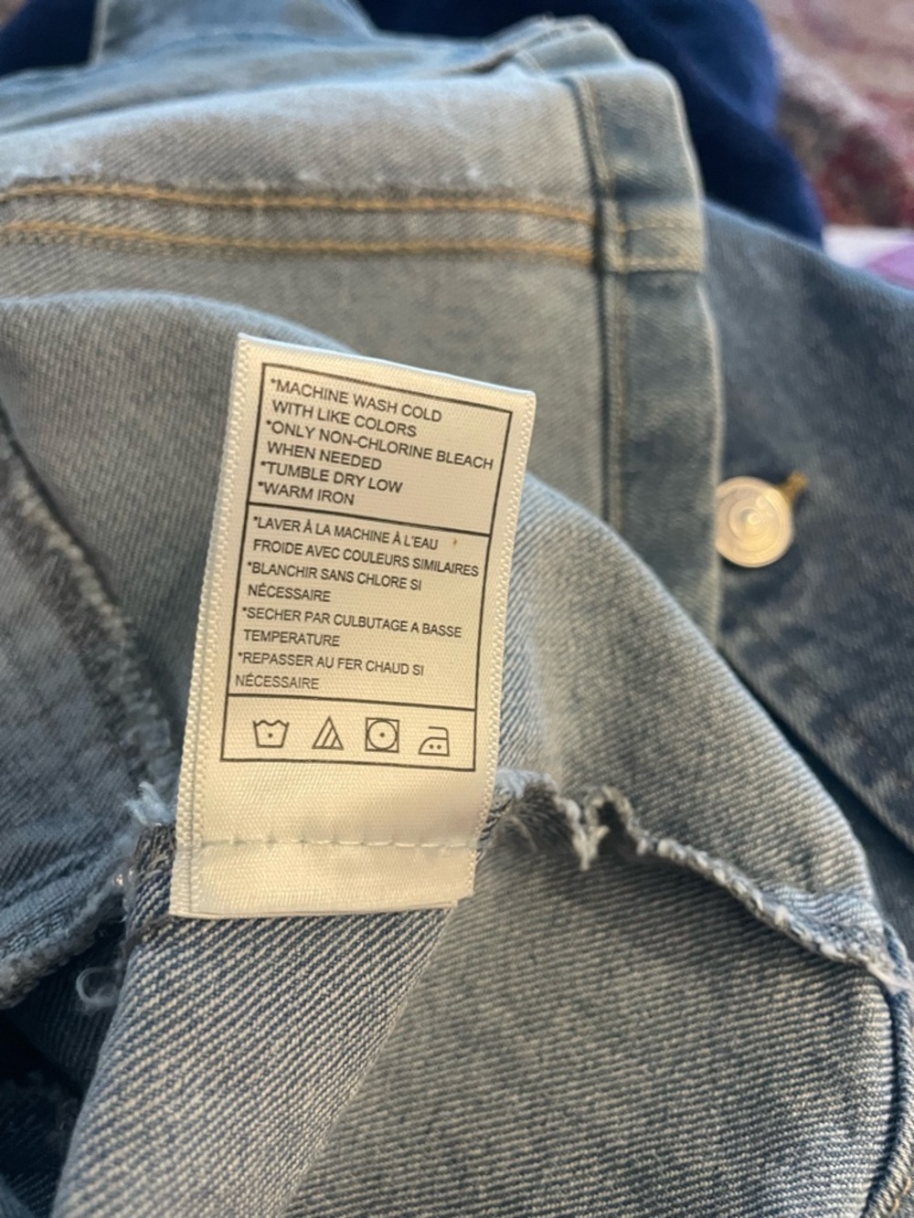 Steve Madden Washed Denim Sleeveless Button Vest - Picture 7 of 7